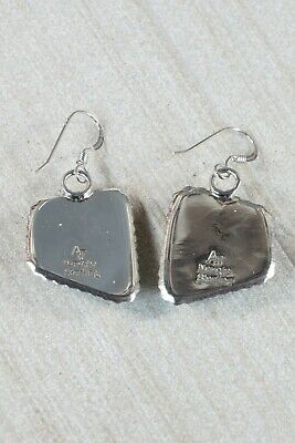 Navajo Turquoise & Sterling Silver Earrings - Alvin Joe - High Lonesome Trading
