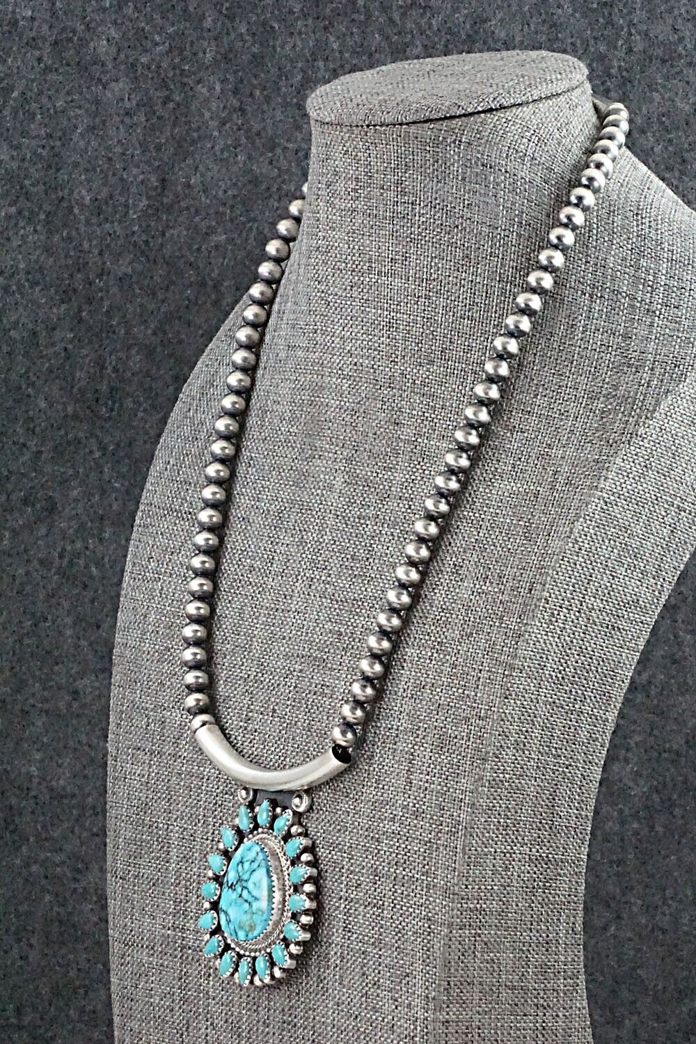 Turquoise & Sterling Silver Necklace - Tom Lewis