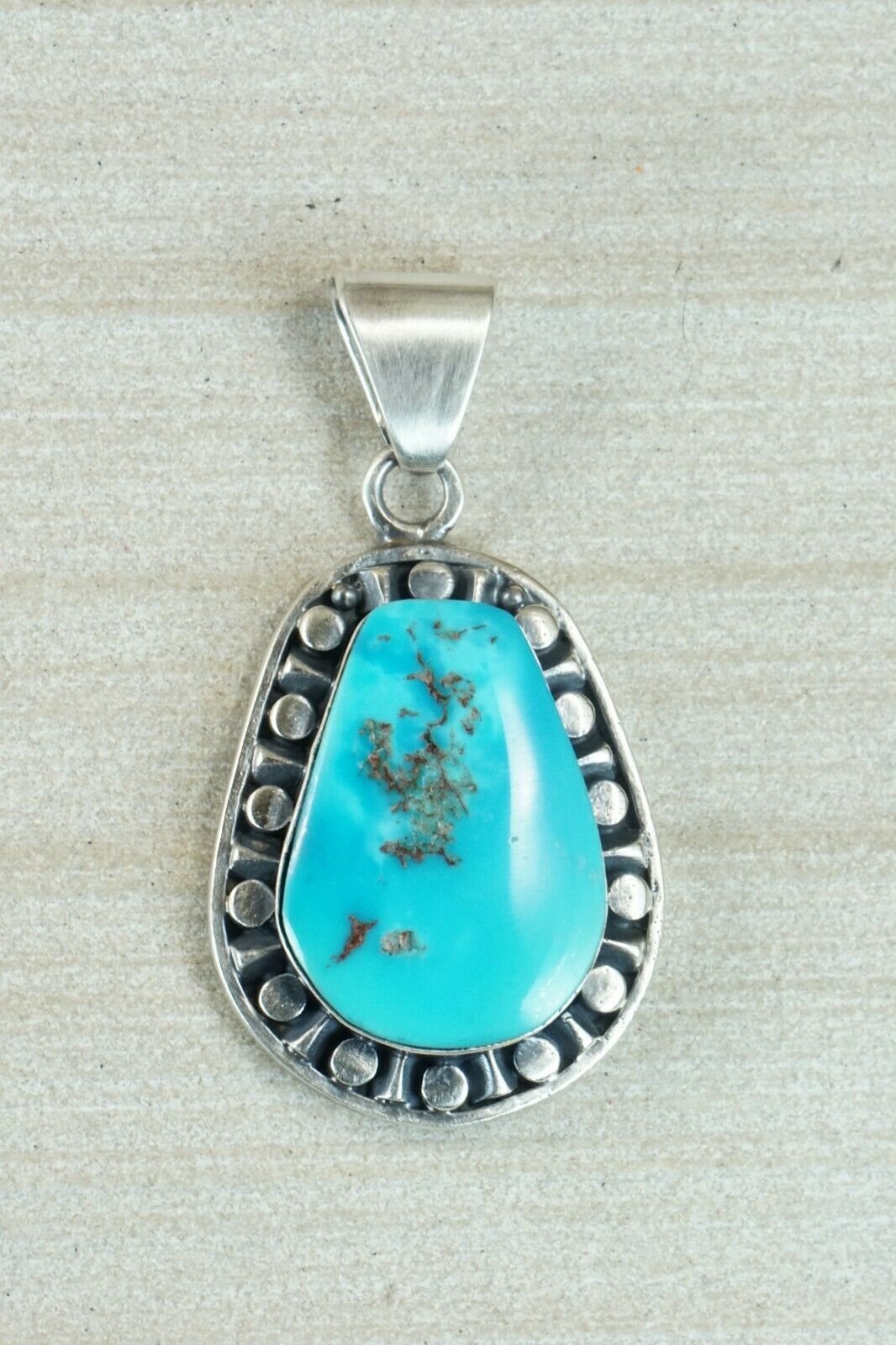 Navajo Turquoise and Sterling Silver Pendant - Sharon McCarthy