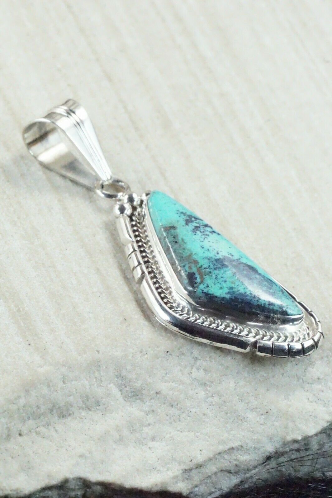 Turquoise & Sterling Silver Pendant - Samuel Yellowhair