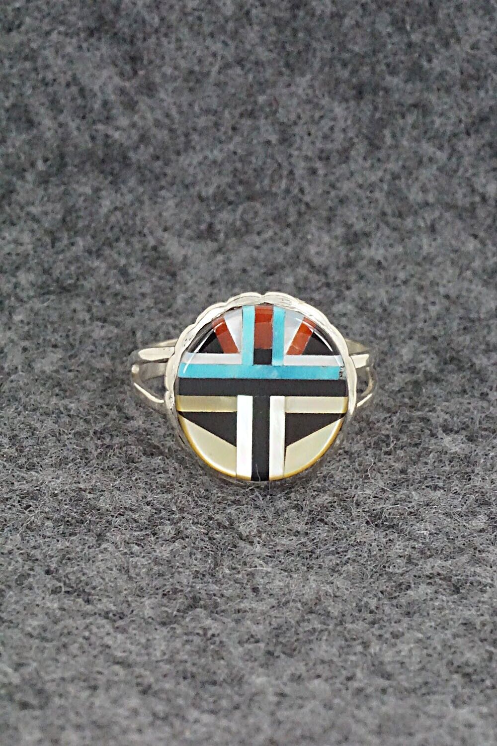 Multi Stone & Sterling Silver Ring - Ruddell Lonjose - Size 7.25