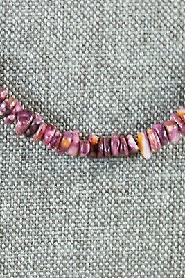 Spiny Oyster & Sterling Silver Necklace - Louise Joe - Navajo - High Lonesome Trading