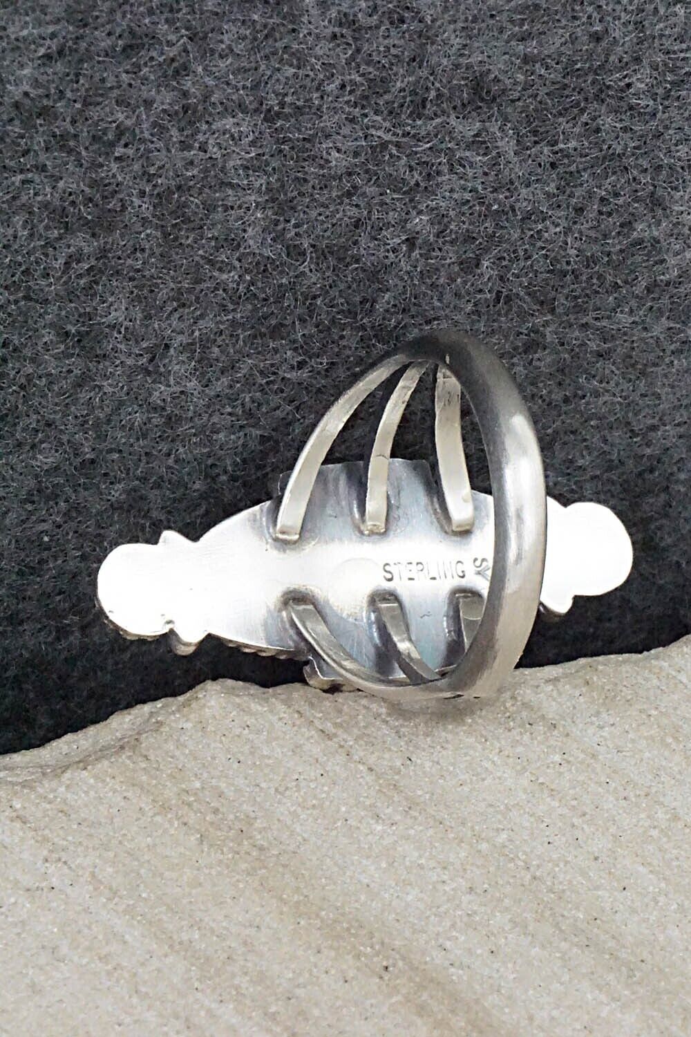 Turquoise & Sterling Silver Ring - Samuel Yellowhair - Size 7.75