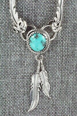 Turquoise & Sterling Silver Necklace - Lee Shorty