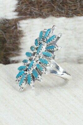 Turquoise & Sterling Silver Ring - Nathaniel Nez - Size 8 - High Lonesome Trading