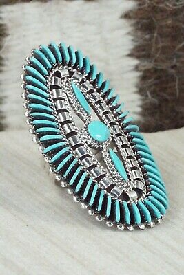 Turquoise & Sterling Silver Ring - Edmund Cooeyate - Size 7.25