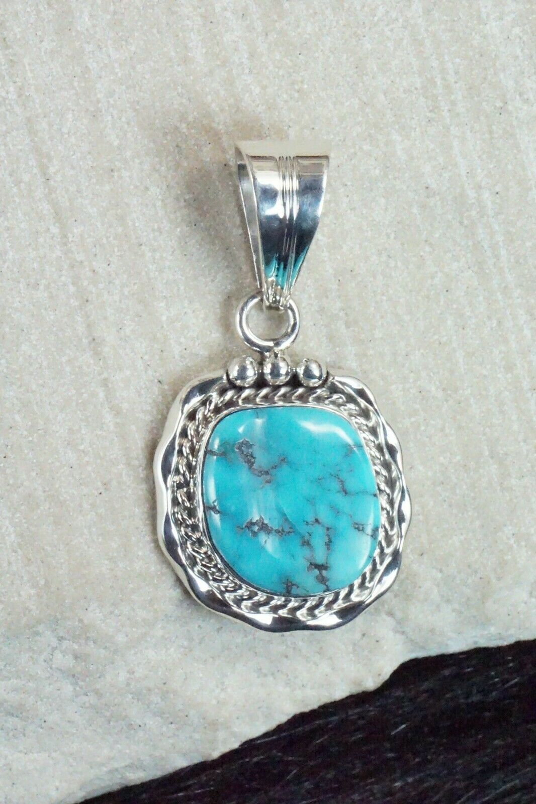 Turquoise & Sterling Silver Pendant - Samuel Yellowhair