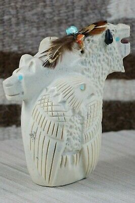 Buffalo, Horse, Chief & Eagle Navajo Fetish Carving - Ben Livingston - High Lonesome Trading