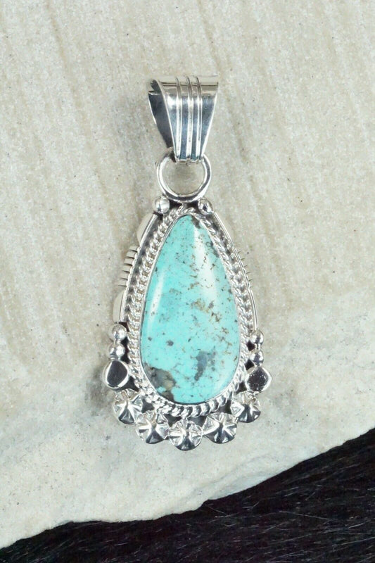 Turquoise and Sterling Silver Pendant - Bobby Platero - High Lonesome Trading