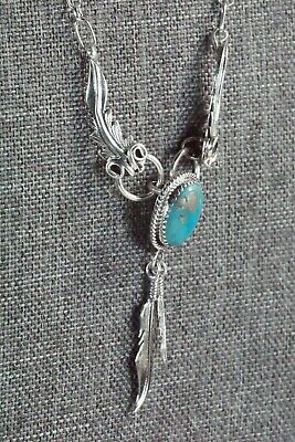 Turquoise & Sterling Silver Necklace - Lee Shorty