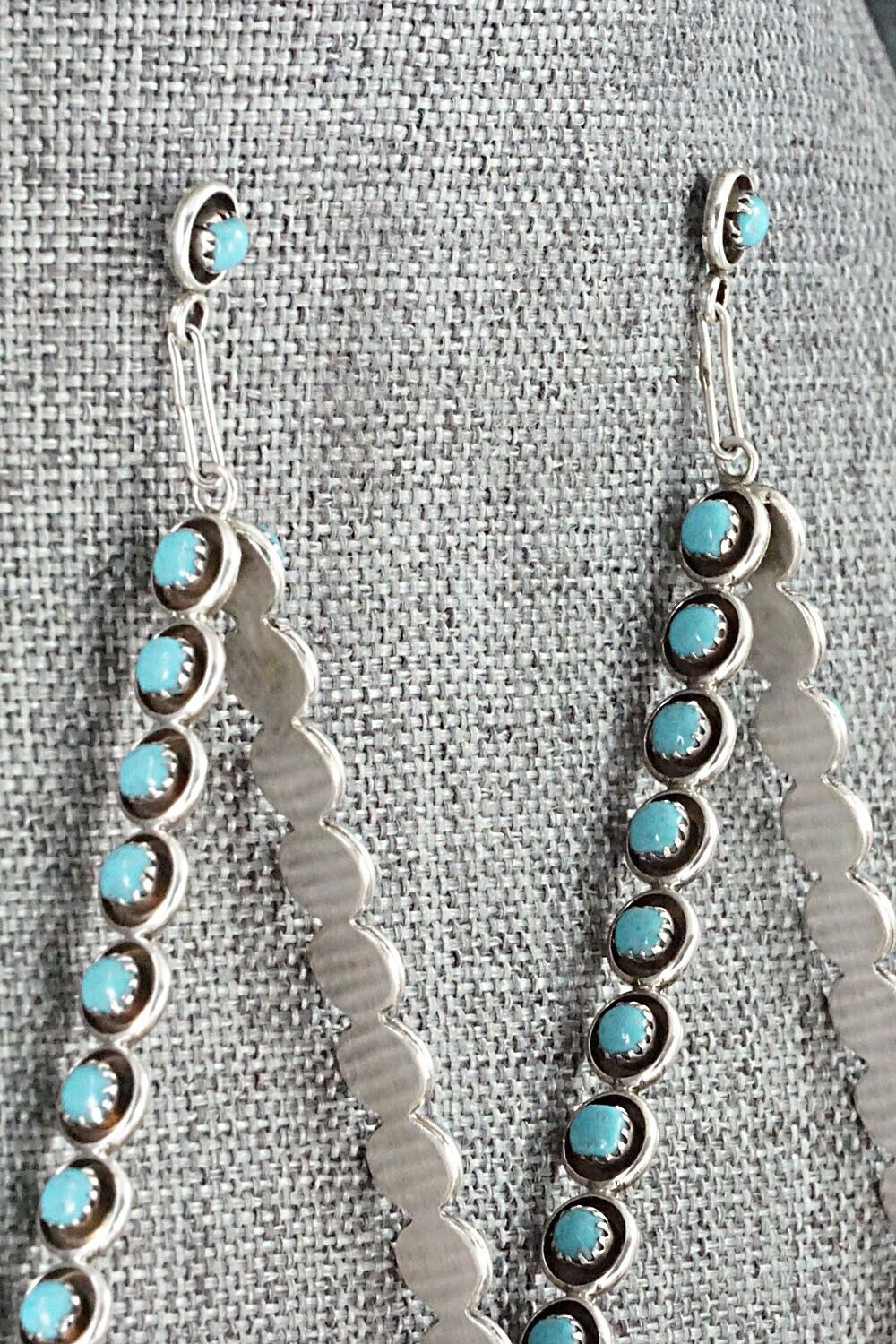 Turquoise & Sterling Silver Earrings - Florenda Lonasee