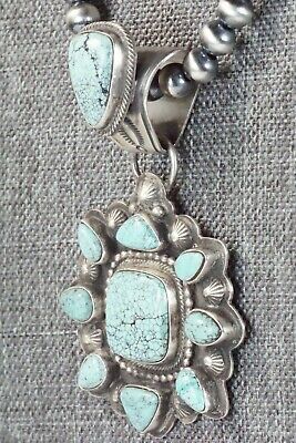 Turquoise and Sterling Silver Pendant & Necklace - Tom Lewis