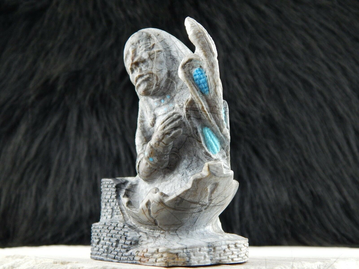 Medicine Man Zuni Fetish Carving - Herbert Him - High Lonesome Trading