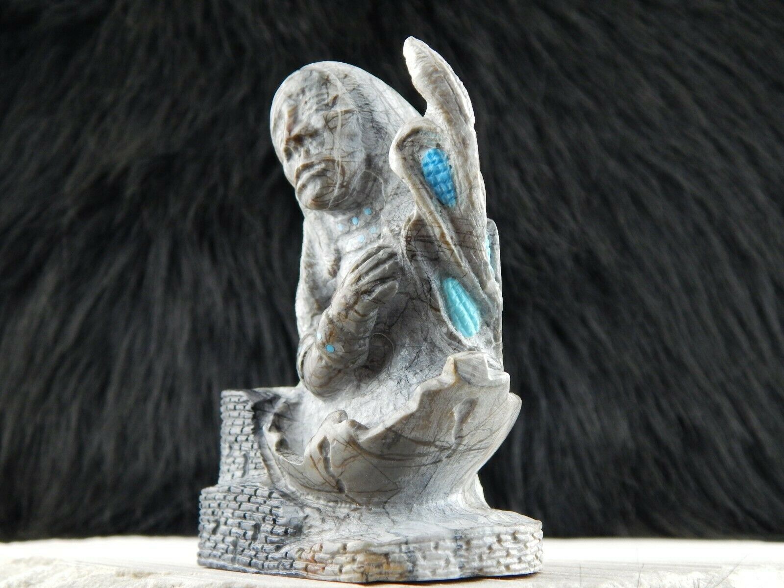 Medicine Man Zuni Fetish Carving - Herbert Him - High Lonesome Trading