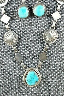 Navajo Turquoise and Sterling Silver Necklace - Sheila Tso - High Lonesome Trading