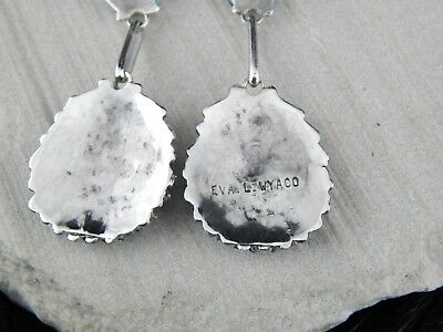 Zuni Sterling Silver & Turquoise Earrings - Evangeline Wyaco - High Lonesome Trading