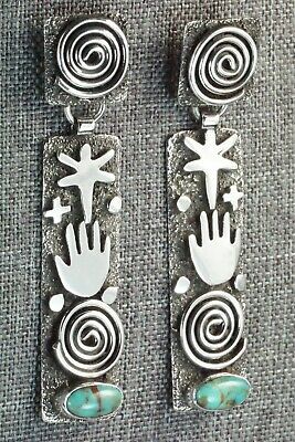 Turquoise & Sterling Silver Earrings - Alex Sanchez - High Lonesome Trading
