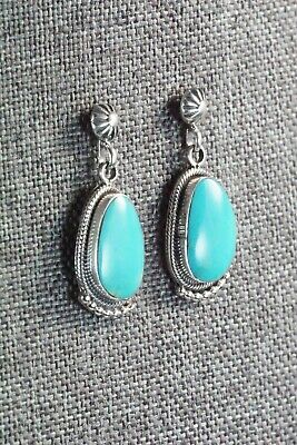 Navajo Turquoise & Sterling Silver Earrings - Verley Betone