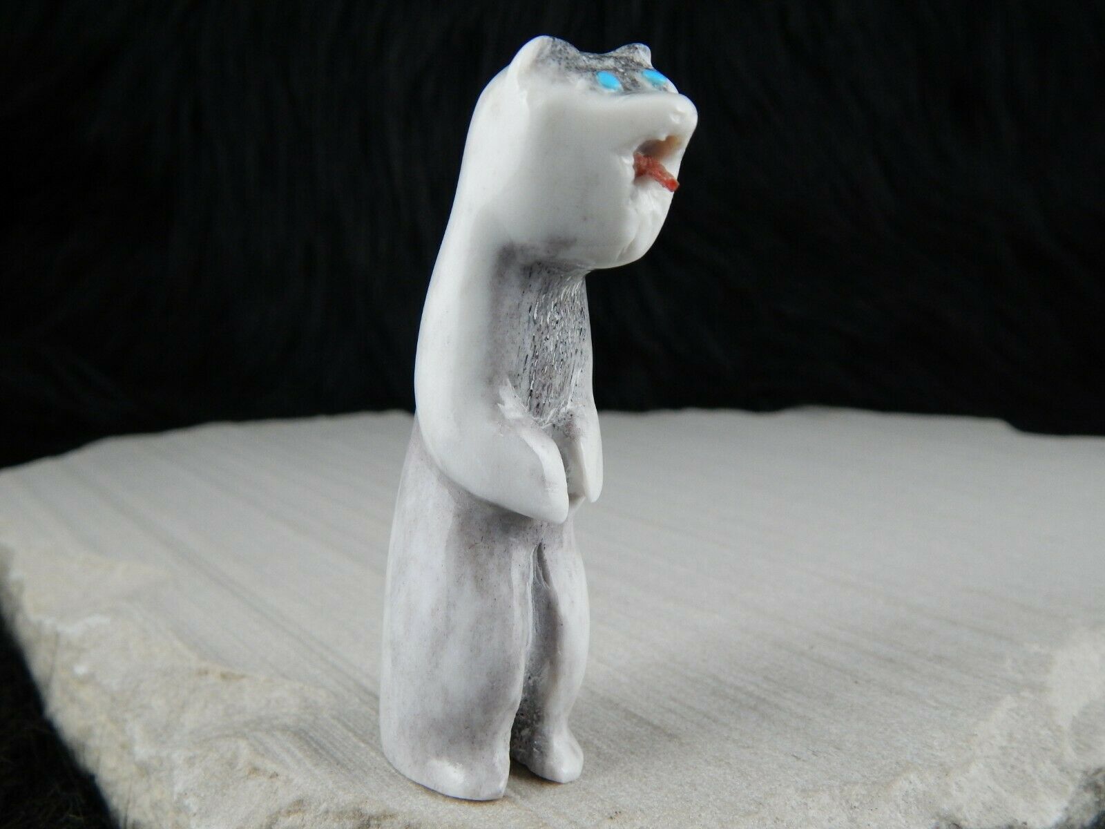 Bear Zuni Fetish Carving - Marlon Lowsayatee - High Lonesome Trading