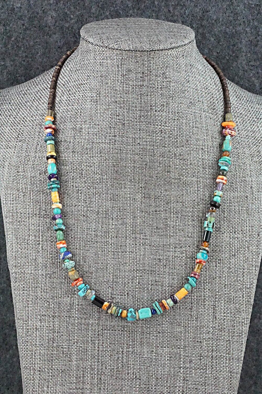 Multi Stone and Sterling Silver Necklace - Helen Tsosie