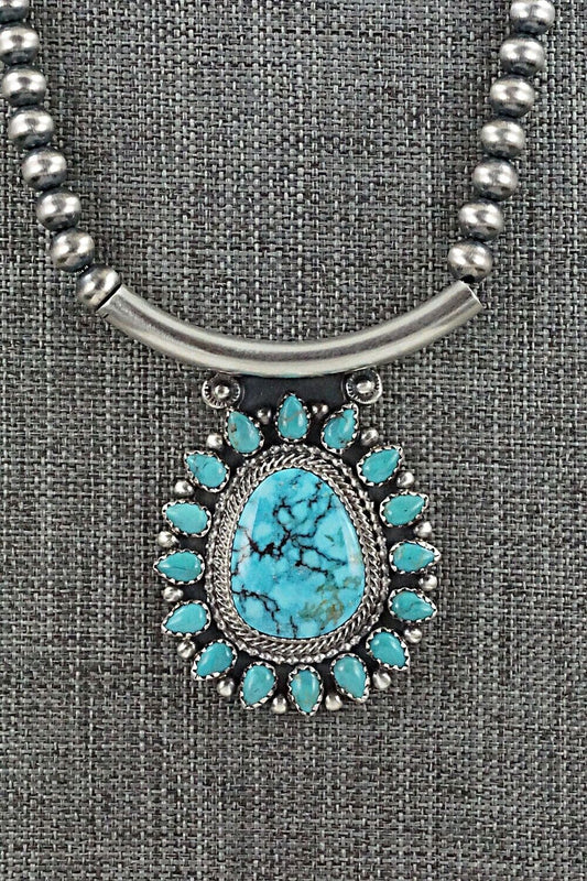 Turquoise & Sterling Silver Necklace - Tom Lewis
