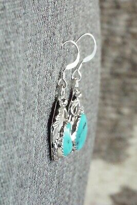Turquoise & Sterling Silver Earrings - Roberta Begay