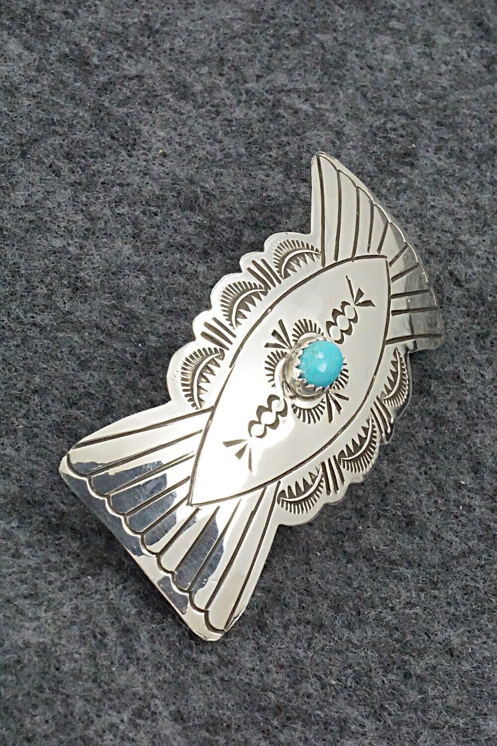 Turquoise & Sterling Silver Hair Barrette - Arlene Soce