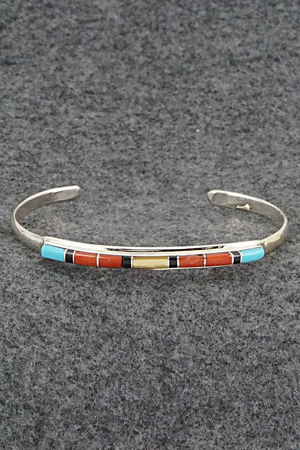 Multi Stone & Sterling Silver Inlay Bracelet - Roland Natachu