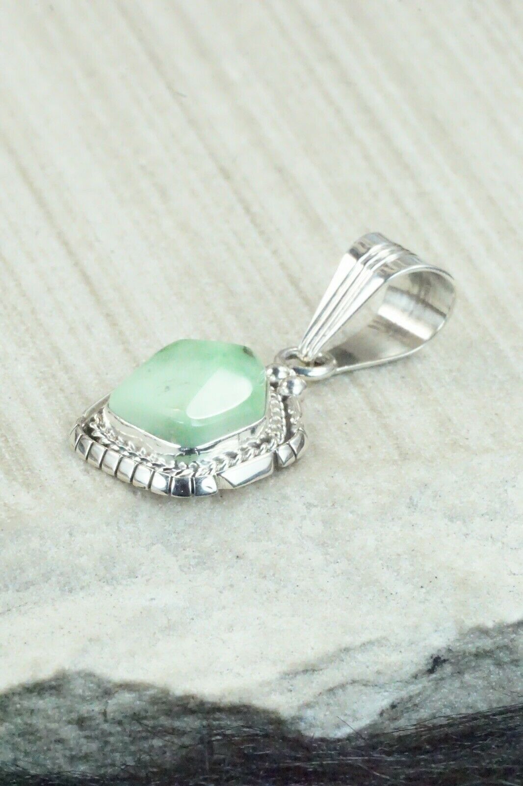 Turquoise and Sterling Silver Pendant - Samuel Yellowhair - High Lonesome Trading