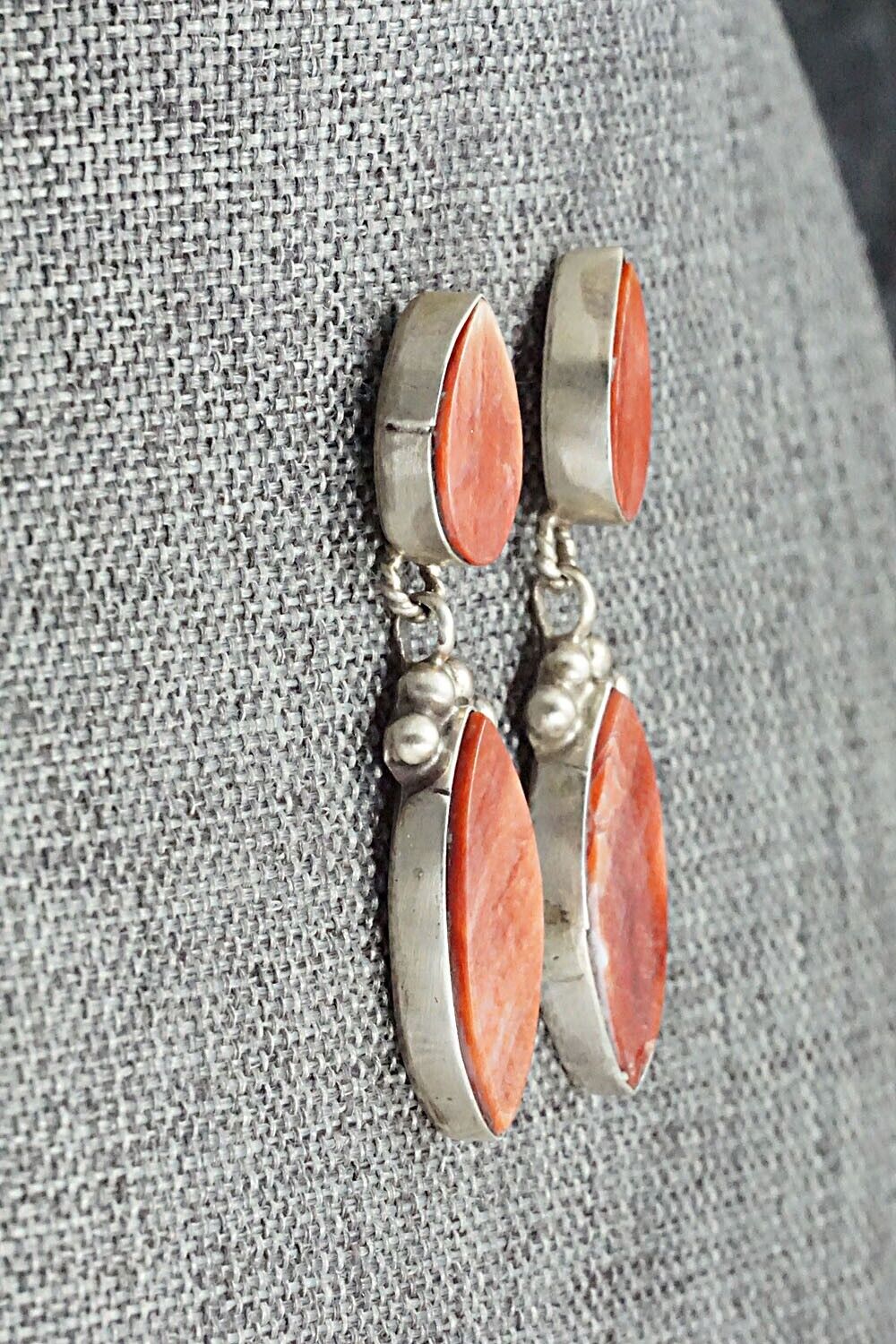 Spiny Oyster & Sterling Silver Earrings - Selina Warner