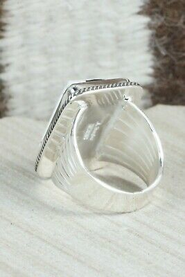 White Buffalo & Sterling Silver Ring - Akee Douglas - Size 12