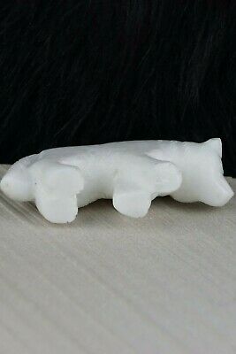White Wolf Zuni Fetish Carving - Cody Nastacio - High Lonesome Trading