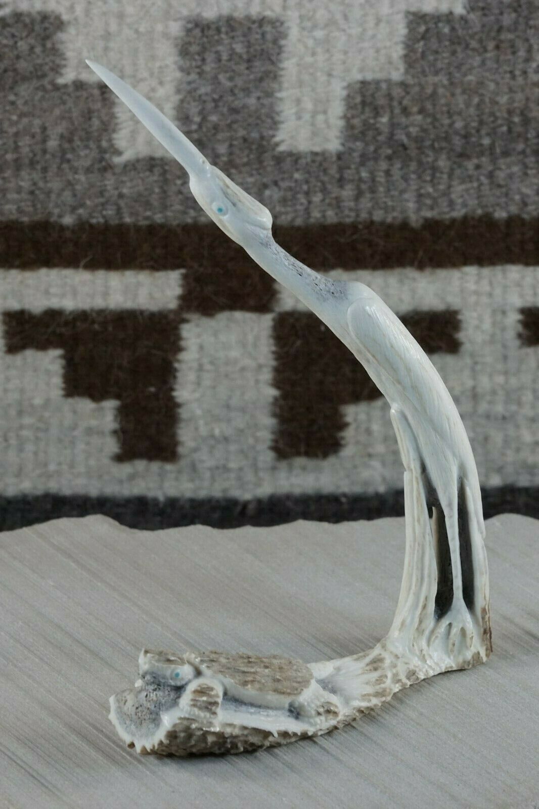 Crane Zuni Fetish Carving - Maxx Laate - High Lonesome Trading