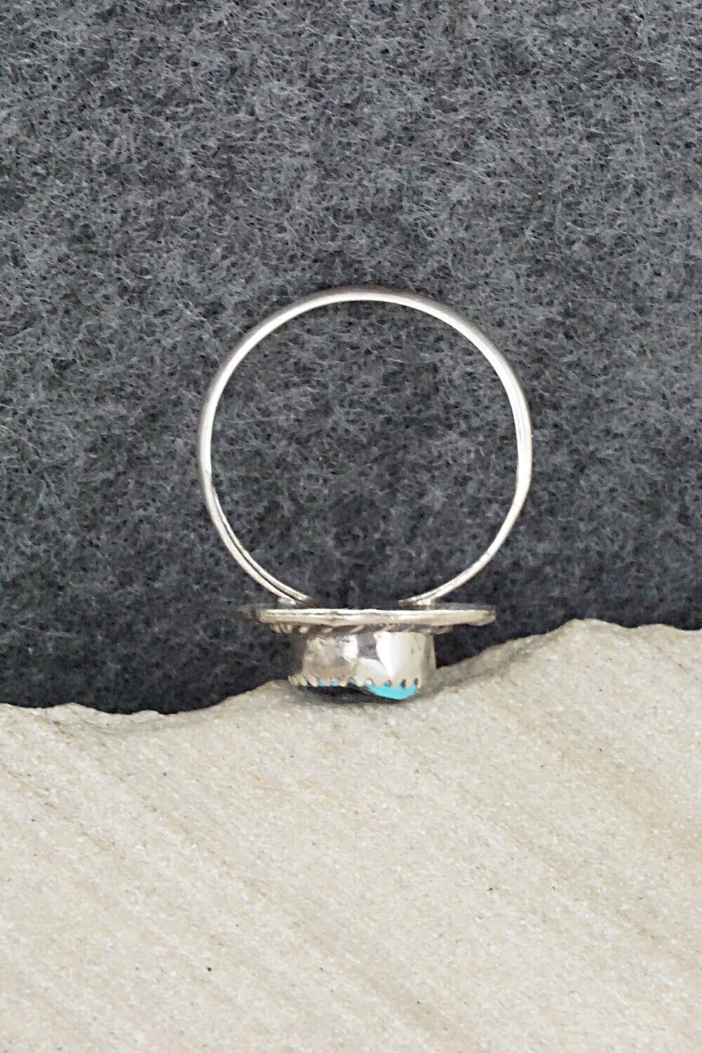 Turquoise & Sterling Silver Ring - Freda Martinez - Size 8