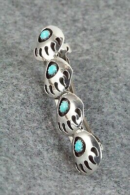 Turquoise & Sterling Silver Hair Barrette - Virginia Long
