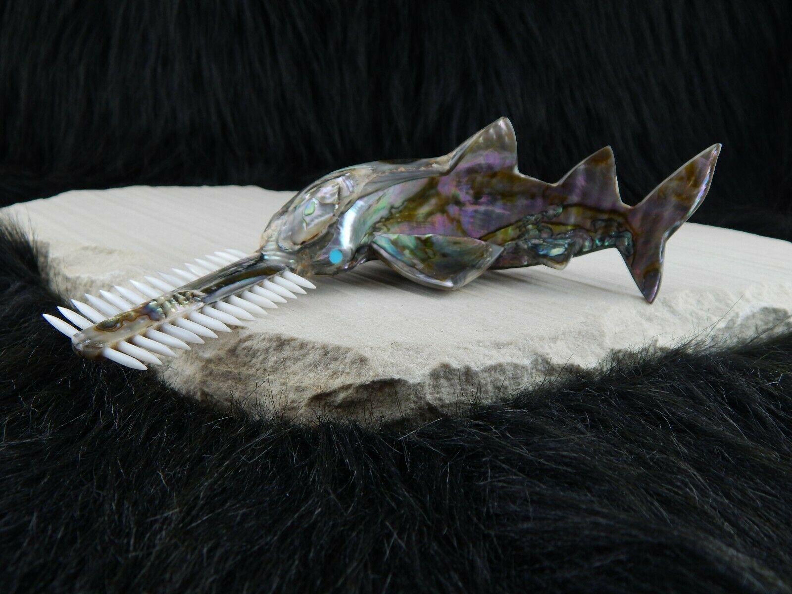 Saw Fish Zuni Fetish Carving - Philbert Beyuka - High Lonesome Trading
