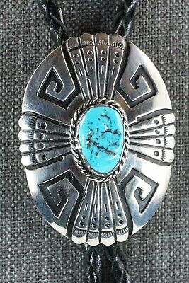 Navajo Turquoise & Sterling Silver Bolo Tie - Richard Singer