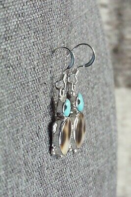 Turquoise, Shell & Sterling Silver Earrings - Kathryn Qualo
