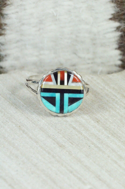 Multi Stone & Sterling Silver Ring - Ruddell Lonjose - Size 7.75