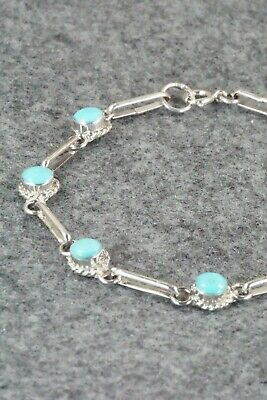 Turquoise & Sterling Silver Link Bracelet - Gina Dosedo
