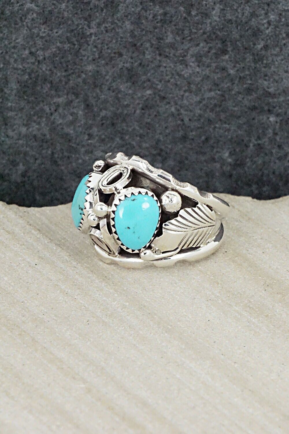 Turquoise & Sterling Silver Ring - Max Calladitto - Size 9.5