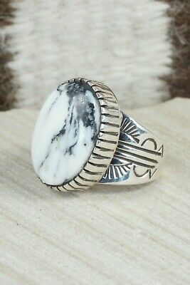 White Buffalo & Sterling Silver Ring - Akee Douglas - Size 11