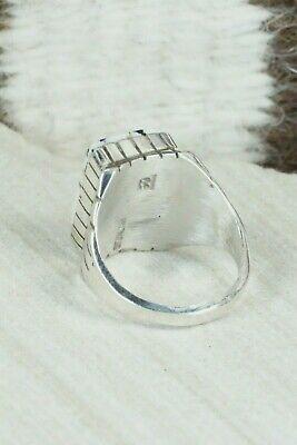 Inlay White Buffalo & Sterling Silver Ring - Ray Jack - Size 9.75 - High Lonesome Trading