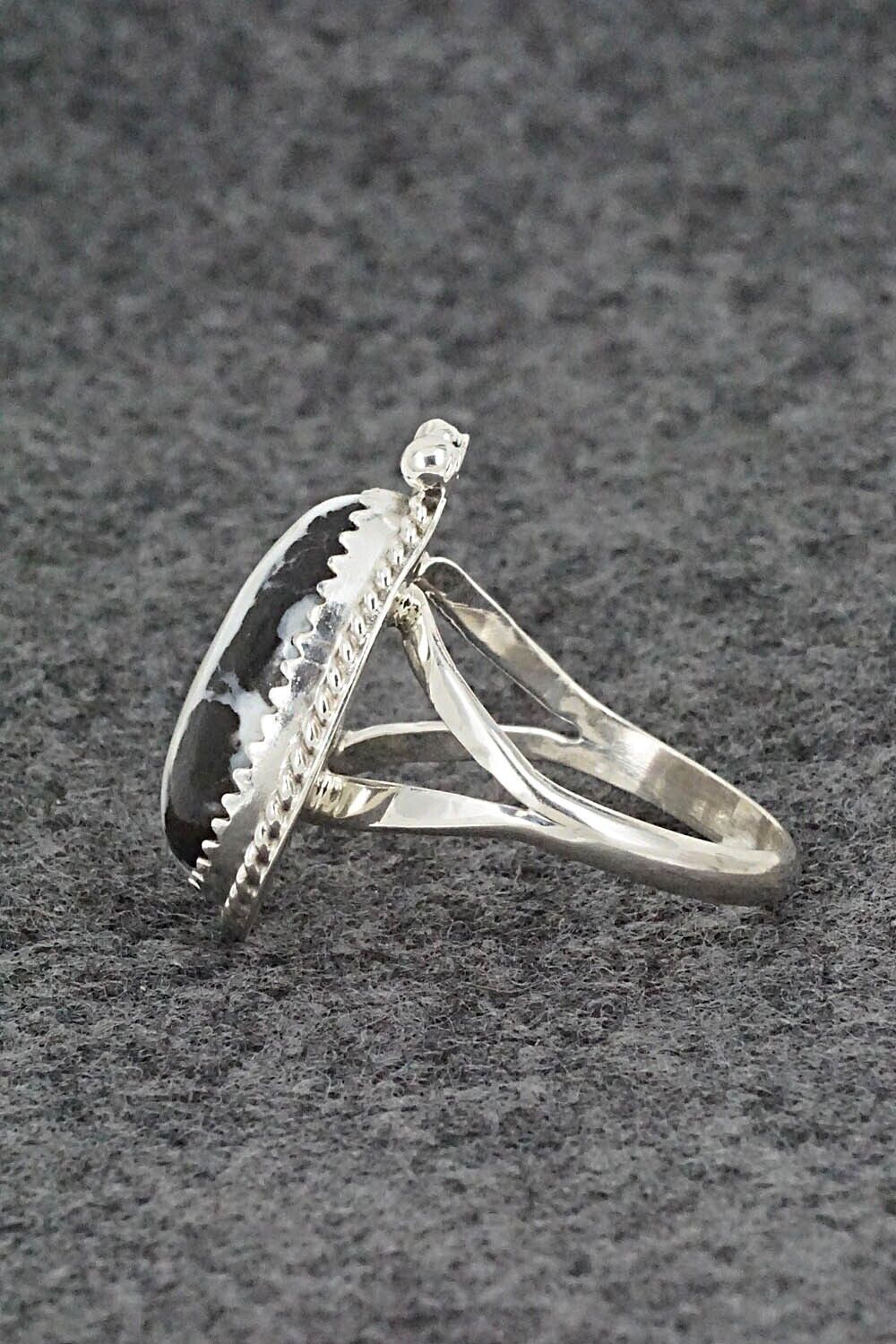 White Buffalo & Sterling Silver Ring - Robert Martinez - Size 8.5