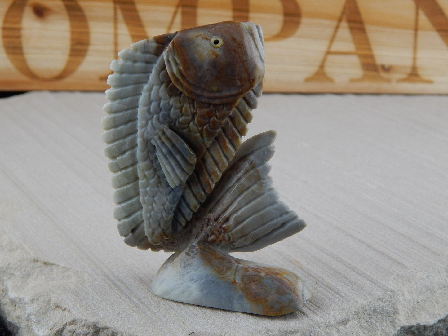 Fish Zuni Fetish Carving - Ben Kaamasee - High Lonesome Trading