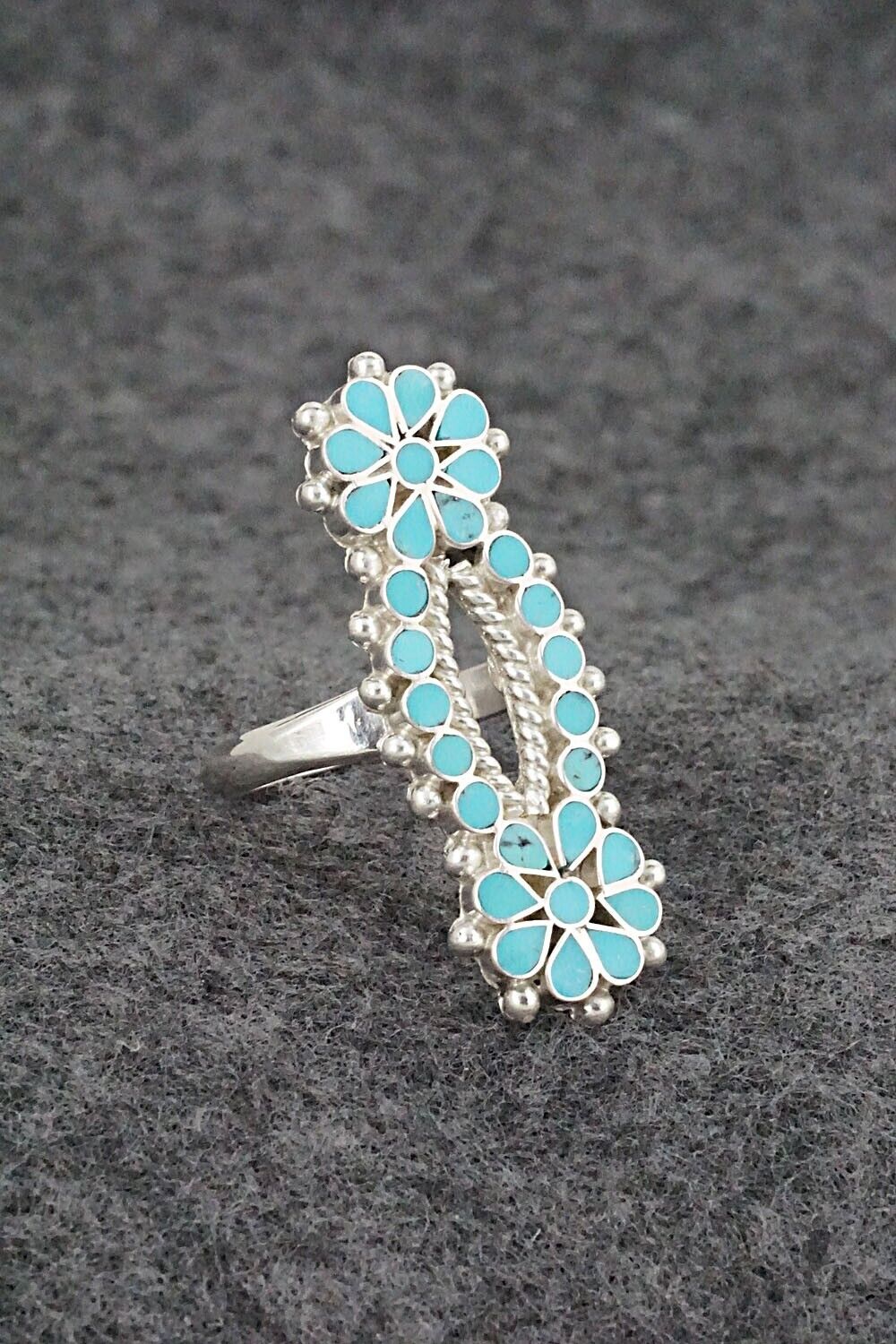 Turquoise & Sterling Silver Ring - Michelle Peina - Size 7