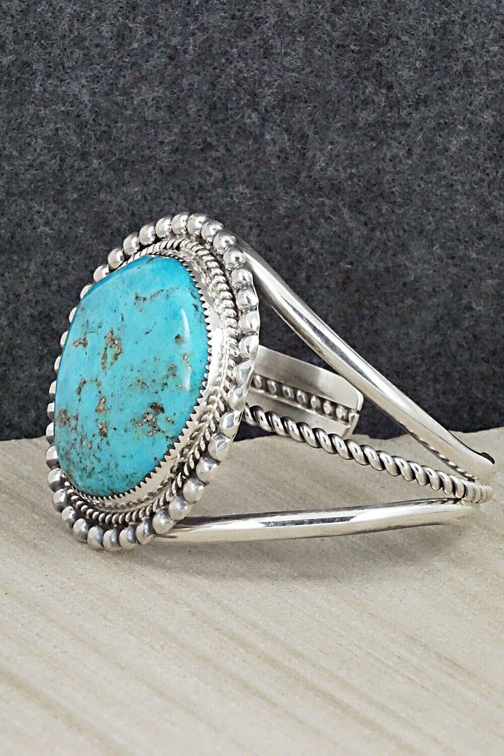 Turquoise & Sterling Silver Bracelet - Leslie Nez