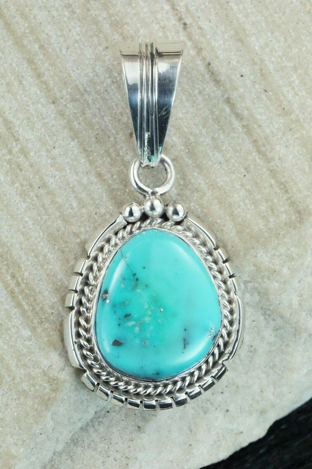 Turquoise & Sterling Silver Pendant - Samuel Yellowhair