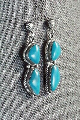 Navajo Turquoise & Sterling Silver Earrings - Annie Spencer