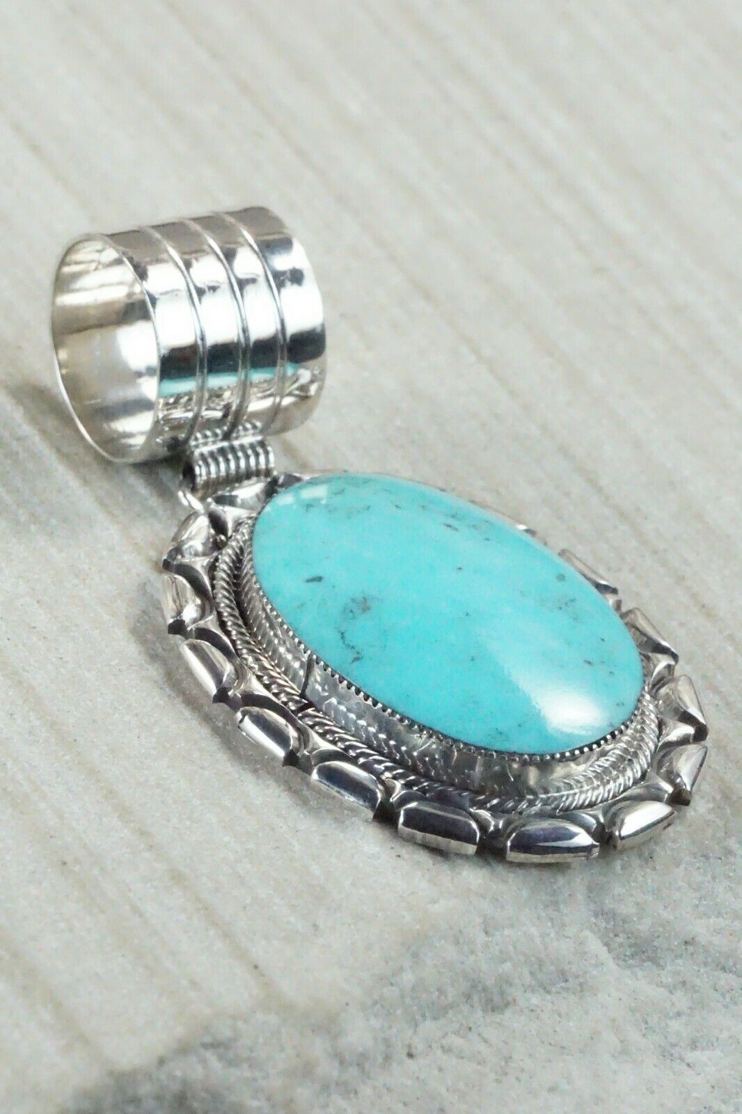 Turquoise & Sterling Silver Pendant - Gregg Yazzie